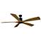 70" Modern Forms Aviator Matte Black Outdoor Smart Ceiling Fan