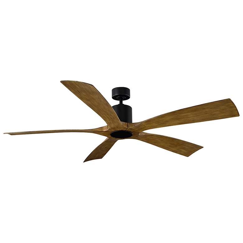 Image 2 70" Modern Forms Aviator Matte Black Outdoor Smart Ceiling Fan