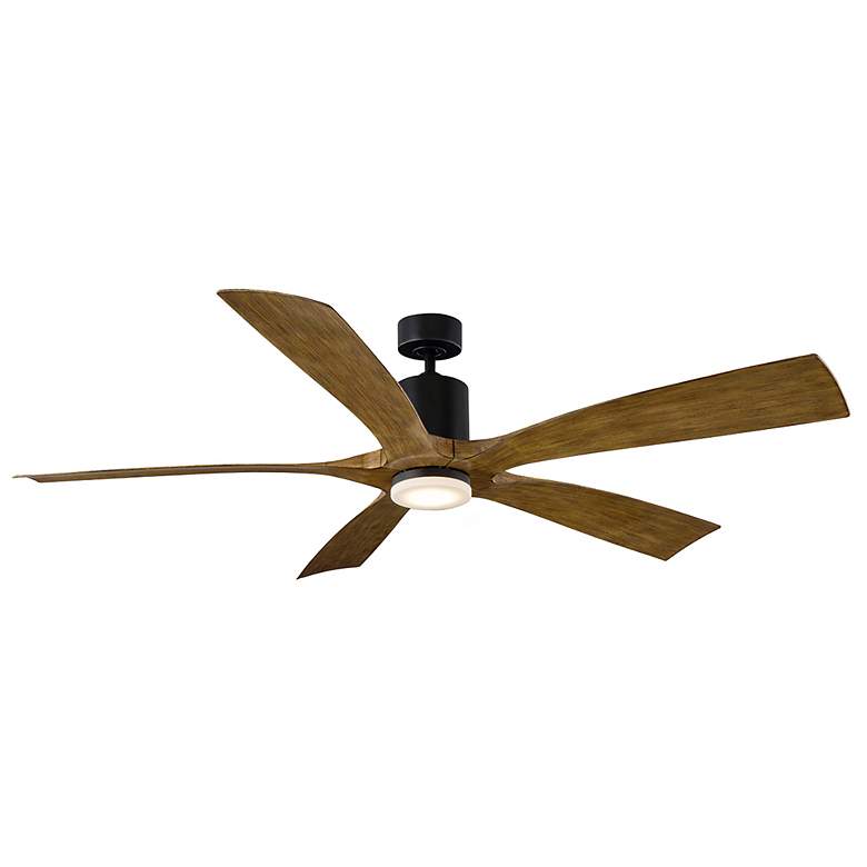 Image 4 70" Modern Forms Aviator Matte Black Outdoor Smart Ceiling Fan more views