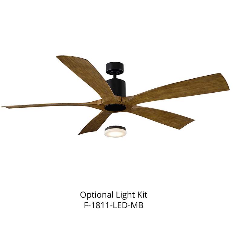 Image 5 70" Modern Forms Aviator Matte Black Outdoor Smart Ceiling Fan more views