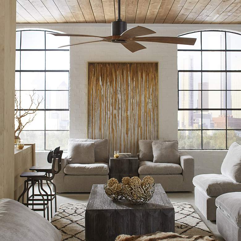Image 7 70" Modern Forms Aviator Matte Black Outdoor Smart Ceiling Fan more views