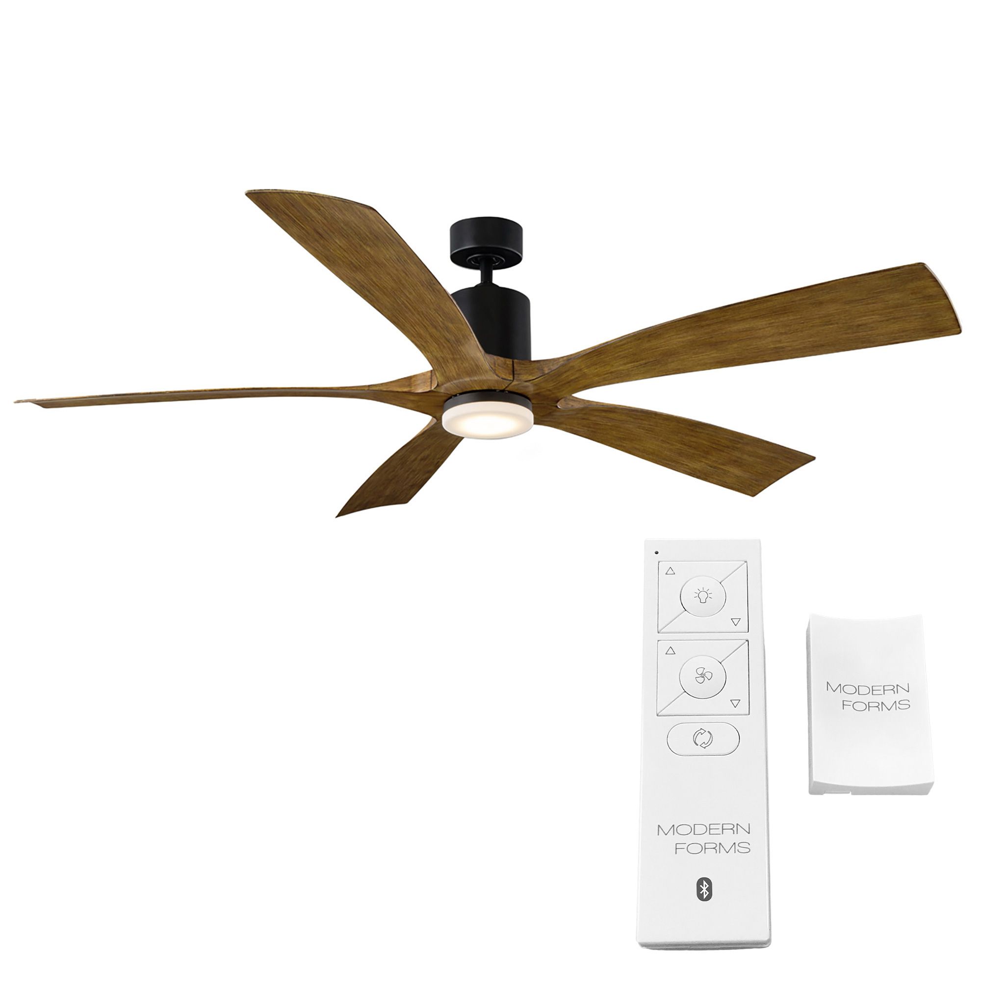 70" Modern Forms Aviator Matte Black Outdoor Smart Ceiling Fan