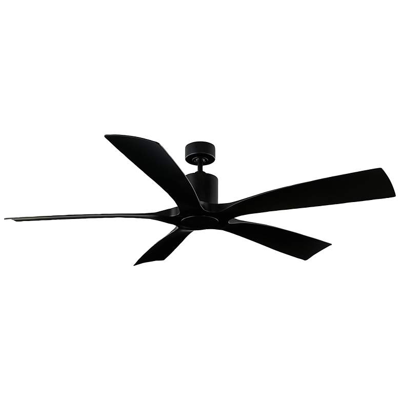 Image 1 70" Modern Forms Aviator Matte Black Smart Ceiling Fan