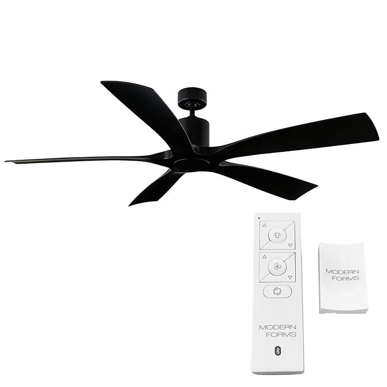 Image 4 70" Modern Forms Aviator Matte Black Smart Ceiling Fan more views