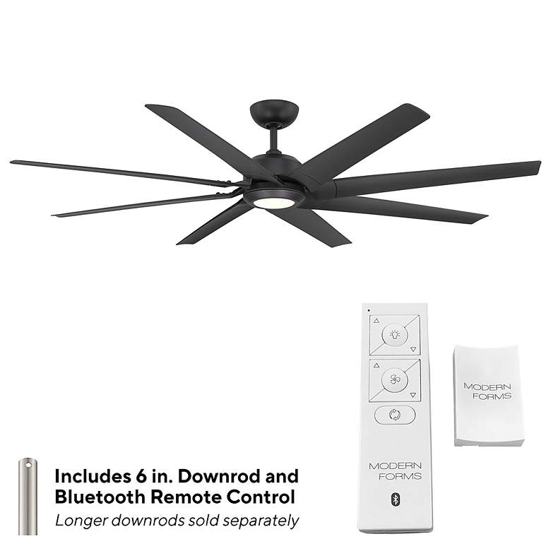 Image 7 70" Modern Forms Roboto Black 3500K LED Smart Ceiling Fan more views