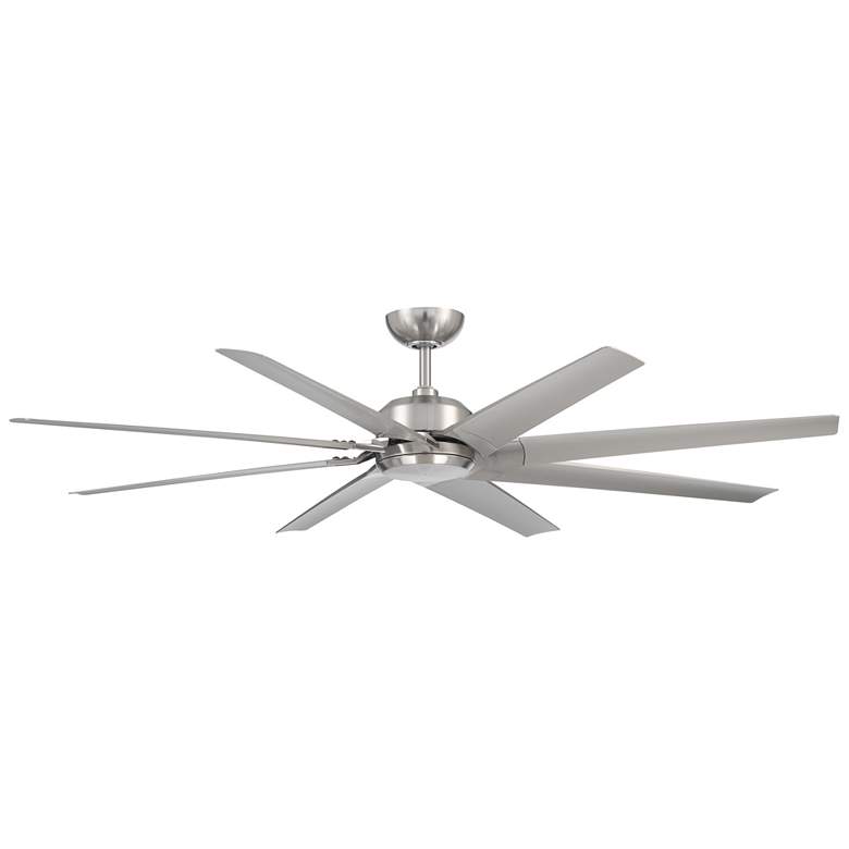 Image 1 70 inch Modern Forms Roboto Wet Rated 8-Blade Brushed Nickel Smart Fan