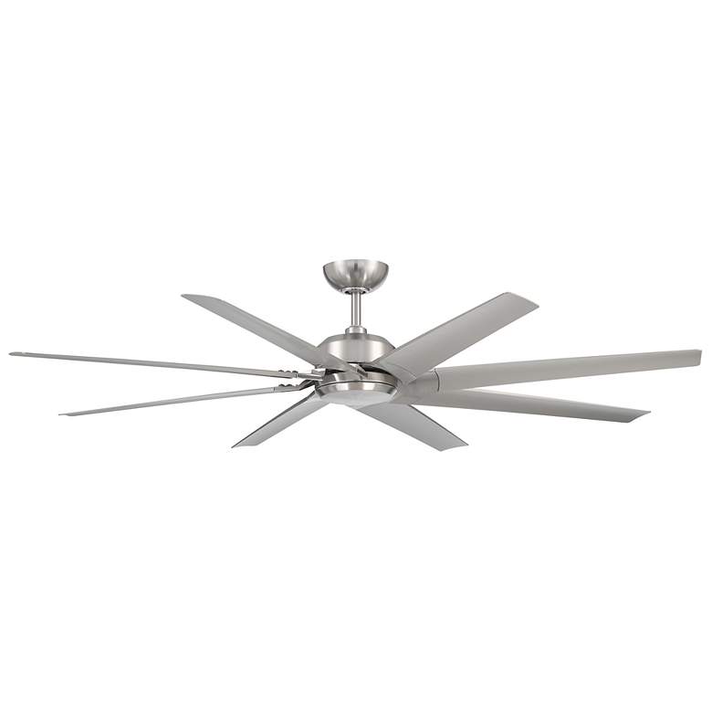 Image 1 70" Modern Forms Roboto Wet Rated 8-Blade Brushed Nickel Smart Fan