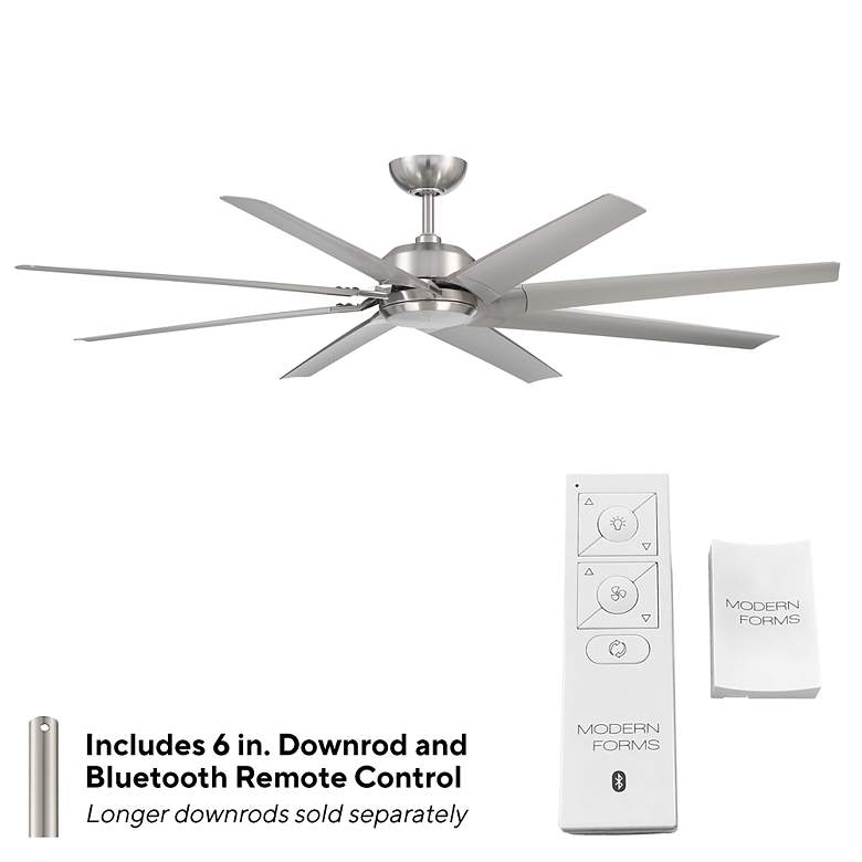 Image 5 70" Modern Forms Roboto Wet Rated 8-Blade Brushed Nickel Smart Fan more views