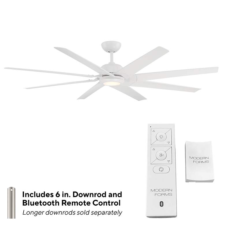 Image 5 70" Modern Forms Roboto XL LED West Rated Matte White Smart Fan more views