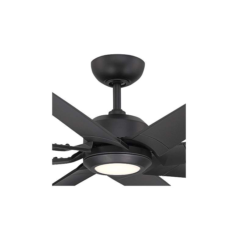 Image 3 70" Modern Forms Roboto XL Matte Black 2700K LED Smart Wet Ceiling Fan more views