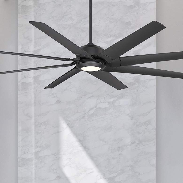 Image 2 70 inch Modern Forms Roboto XL Matte Black 3500K LED Smart Wet Ceiling Fan
