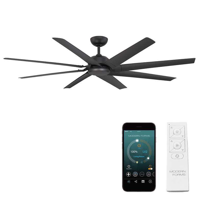 Image 4 70 inch Modern Forms Roboto XL Matte Black Smart Ceiling Fan more views