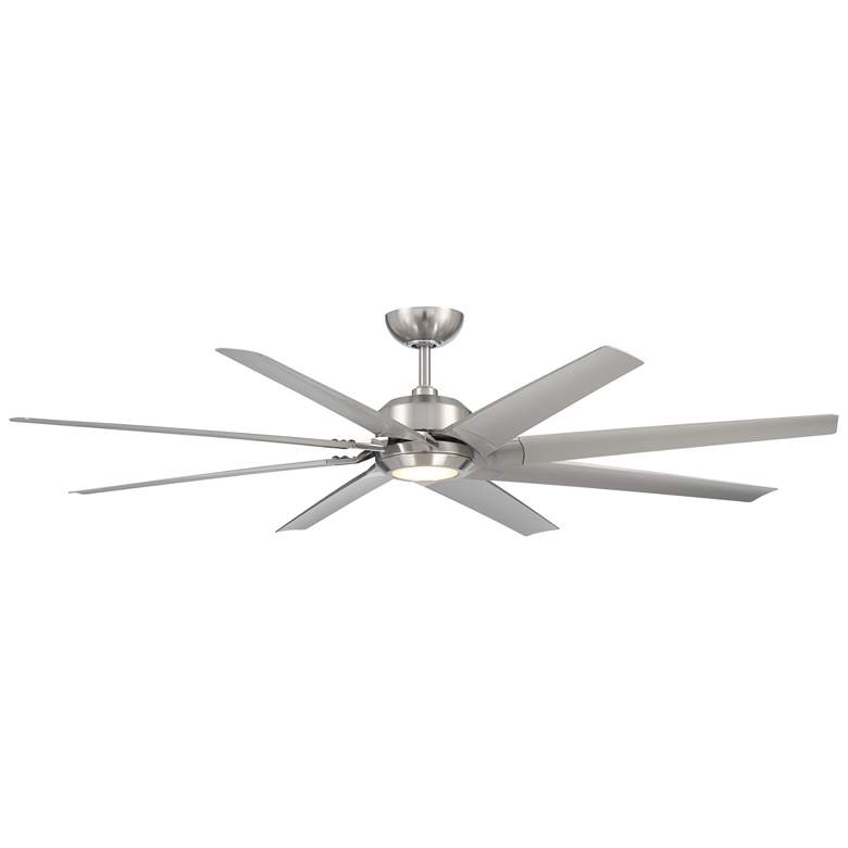 Image 1 70" Modern Forms Roboto XL Nickel 2700K LED Smart Wet Ceiling Fan