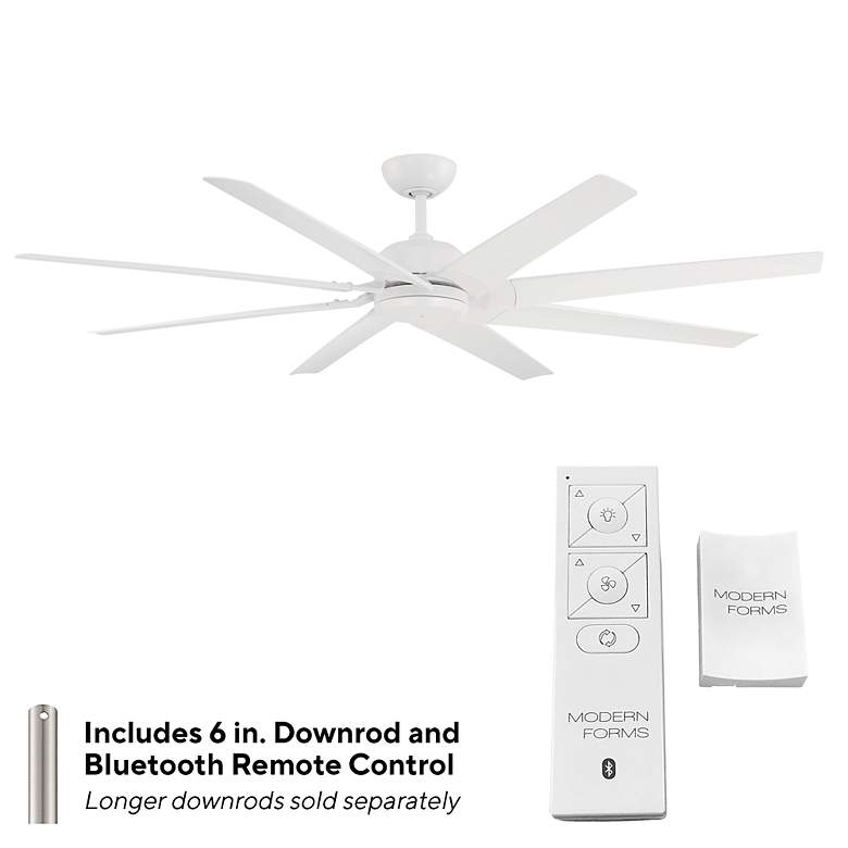 Image 5 70" Modern Forms Roboto XL Wet Rated Matte White Large Smart Fan more views