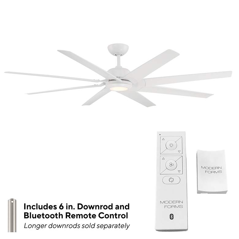 Image 5 70" Modern Forms Roboto XL White 3500K LED Smart Ceiling Fan more views