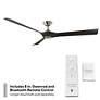 70" Modern Forms Torque Brushed Nickel and Ebony Smart Ceiling Fan