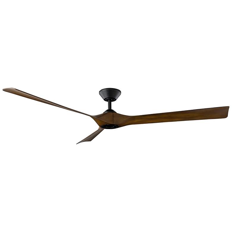 Image 1 70" Modern Forms Torque Matte Black Distressed Koa Smart Ceiling Fan