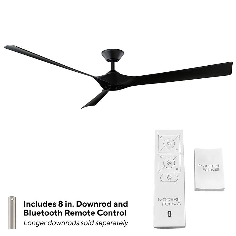Image 5 70" Modern Forms Torque Matte Black Indoor/Outdoor Smart Ceiling Fan more views