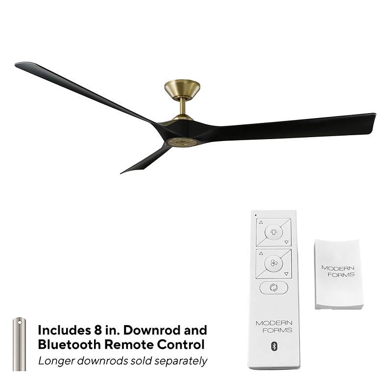 Image 5 70" Modern Forms Torque Soft Brass and Matte Black Smart Ceiling Fan more views