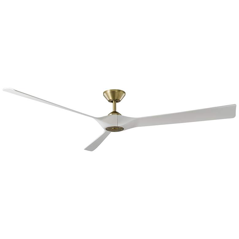 Image 3 70" Modern Forms Torque Soft Brass and Matte White Smart Ceiling Fan