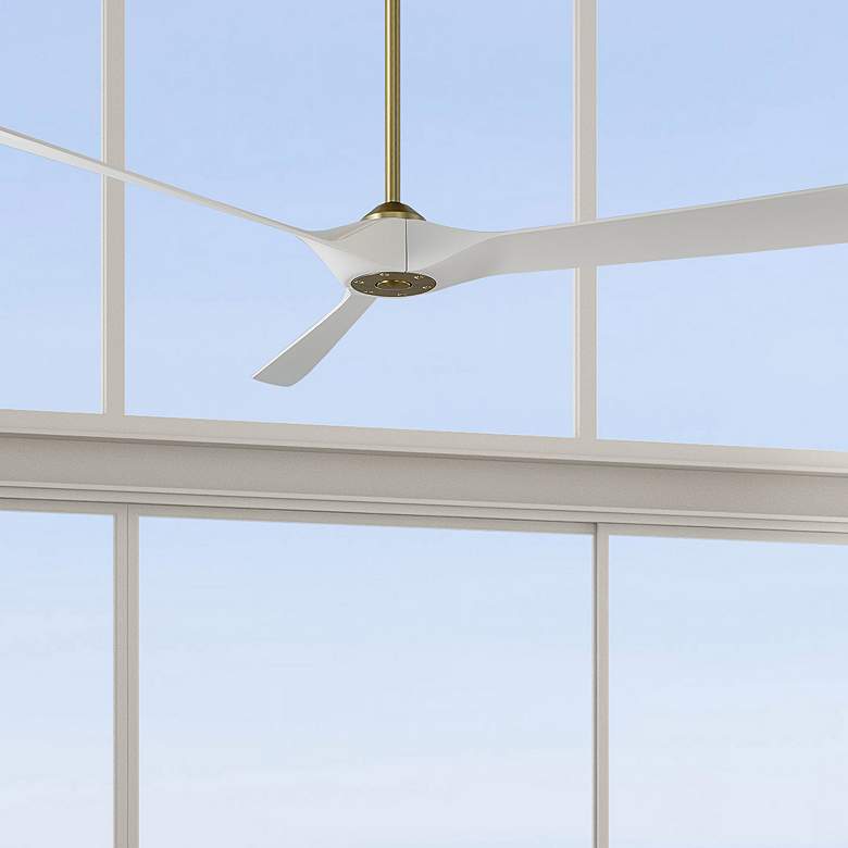 Image 2 70" Modern Forms Torque Soft Brass and Matte White Smart Ceiling Fan
