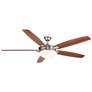 70" Novato Nickel LED Ceiling Fan with Medium Maple Blades