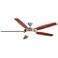 70" Novato Nickel LED Ceiling Fan with Medium Maple Blades