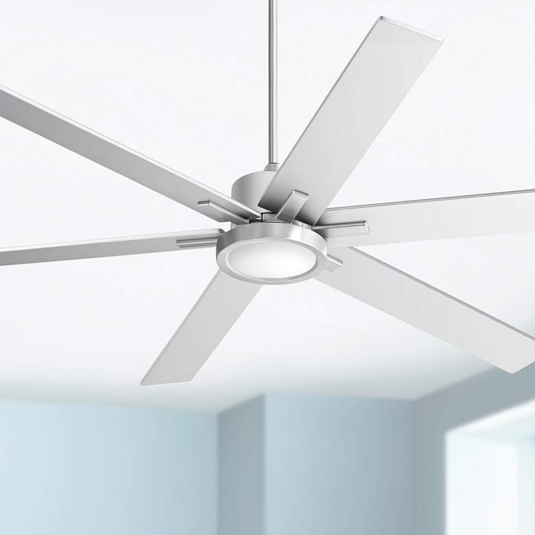 Image 1 70 inch Nucleus Casa Vieja Nickel LED Large Fan with Remote Control