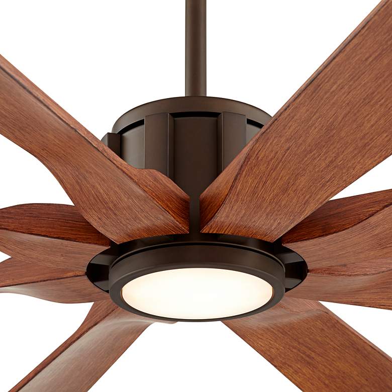Image 4 70 inch Possini Defender Bronze Koa LED Large Damp Ceiling Fan with Remote more views