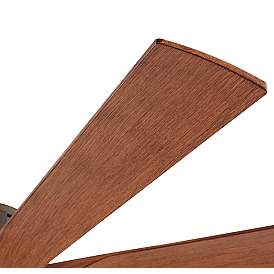 Image5 of 70" Possini Defender Bronze Koa LED Large Damp Ceiling Fan with Remote more views