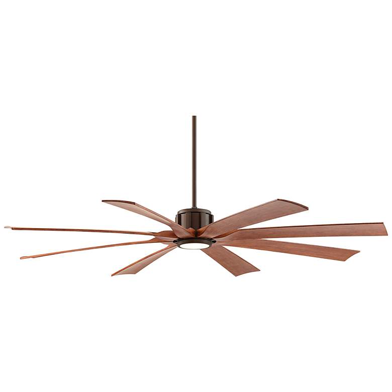 Image 7 70 inch Possini Defender Bronze Koa LED Large Damp Ceiling Fan with Remote more views
