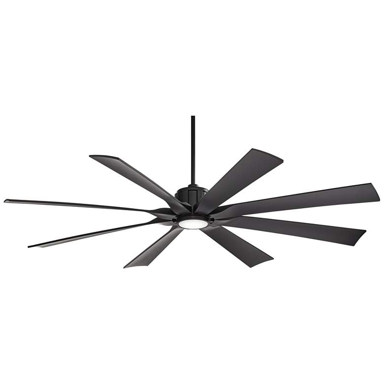 Image 2 70 inch Possini Defender Matte Black Damp LED Ceiling Fan with Remote