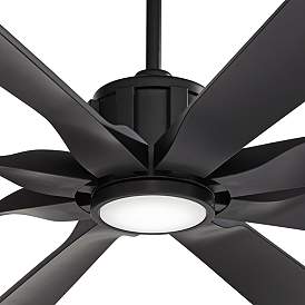 Image3 of 70" Possini Defender Matte Black Damp LED Ceiling Fan with Remote more views