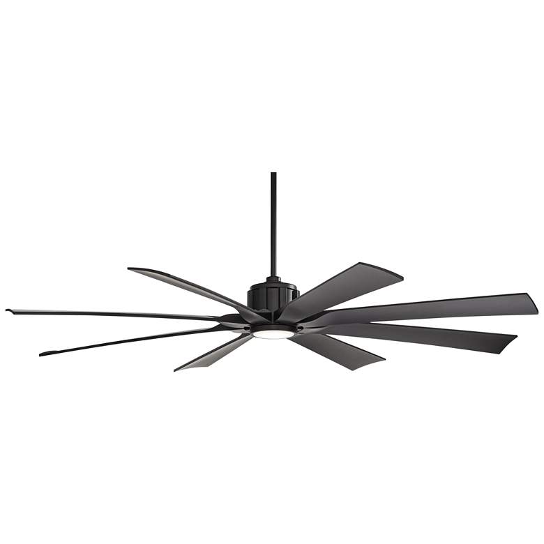 Image 5 70 inch Possini Defender Matte Black Damp LED Ceiling Fan with Remote more views