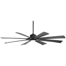 Image5 of 70" Possini Defender Matte Black Damp LED Ceiling Fan with Remote more views