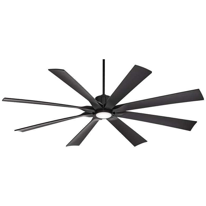 Image 6 70 inch Possini Defender Matte Black Damp LED Ceiling Fan with Remote more views
