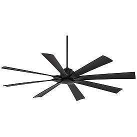 Image2 of 70" Possini Defender Matte Black Damp Rated Ceiling Fan with Remote