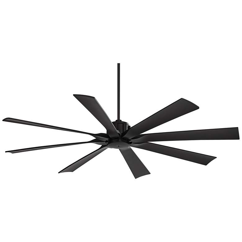 Image 2 70" Possini Defender Matte Black Damp Rated Ceiling Fan with Remote