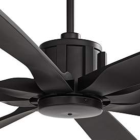Image3 of 70" Possini Defender Matte Black Damp Rated Ceiling Fan with Remote more views