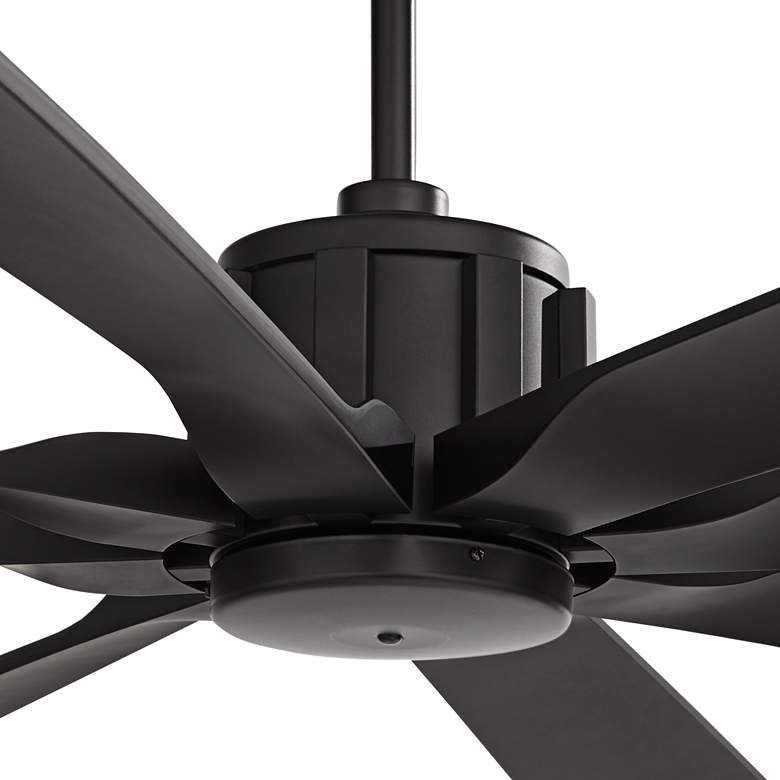 Image 3 70" Possini Defender Matte Black Damp Rated Ceiling Fan with Remote more views