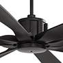 70" Possini Defender Matte Black Damp Rated Ceiling Fan with Remote