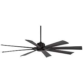 Image5 of 70" Possini Defender Matte Black Damp Rated Ceiling Fan with Remote more views