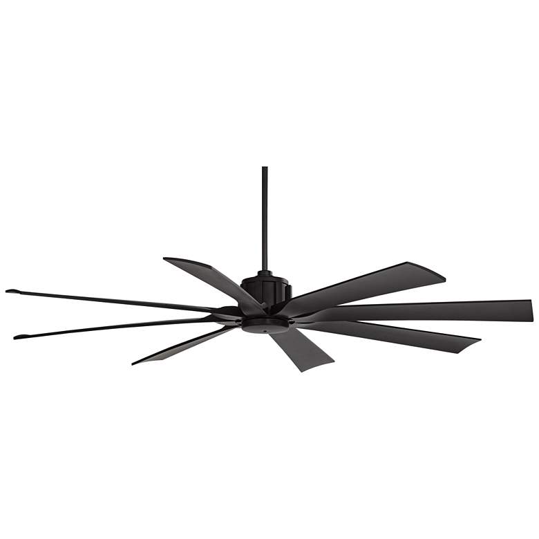 Image 5 70" Possini Defender Matte Black Damp Rated Ceiling Fan with Remote more views