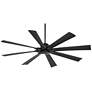 70" Possini Defender Matte Black Damp Rated Ceiling Fan with Remote