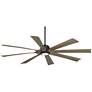 2_70" Possini Defender Matte Black Damp Rated LED Ceiling Fan