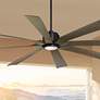 1_70" Possini Defender Matte Black Damp Rated LED Ceiling Fan