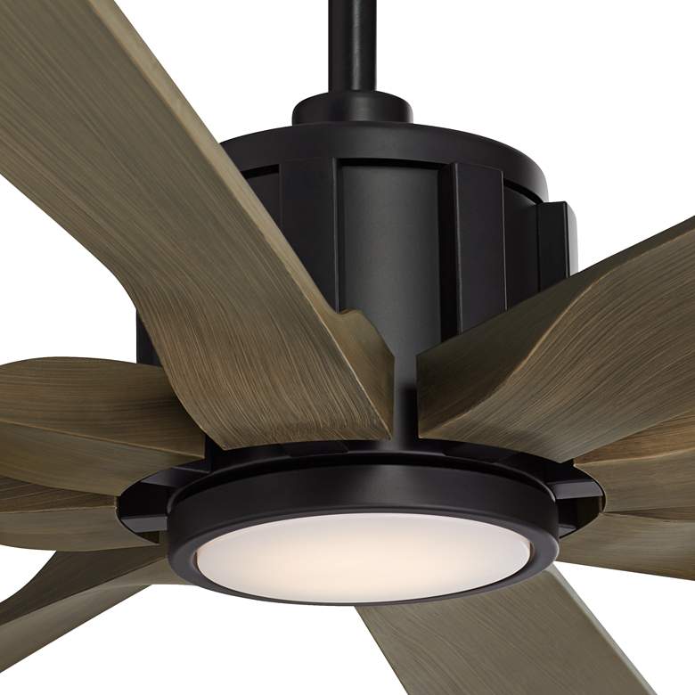 Image 3 70" Possini Defender Matte Black Damp Rated LED Ceiling Fan more views