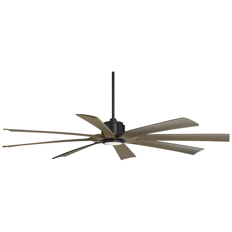 Image 6 70" Possini Defender Matte Black Damp Rated LED Ceiling Fan more views