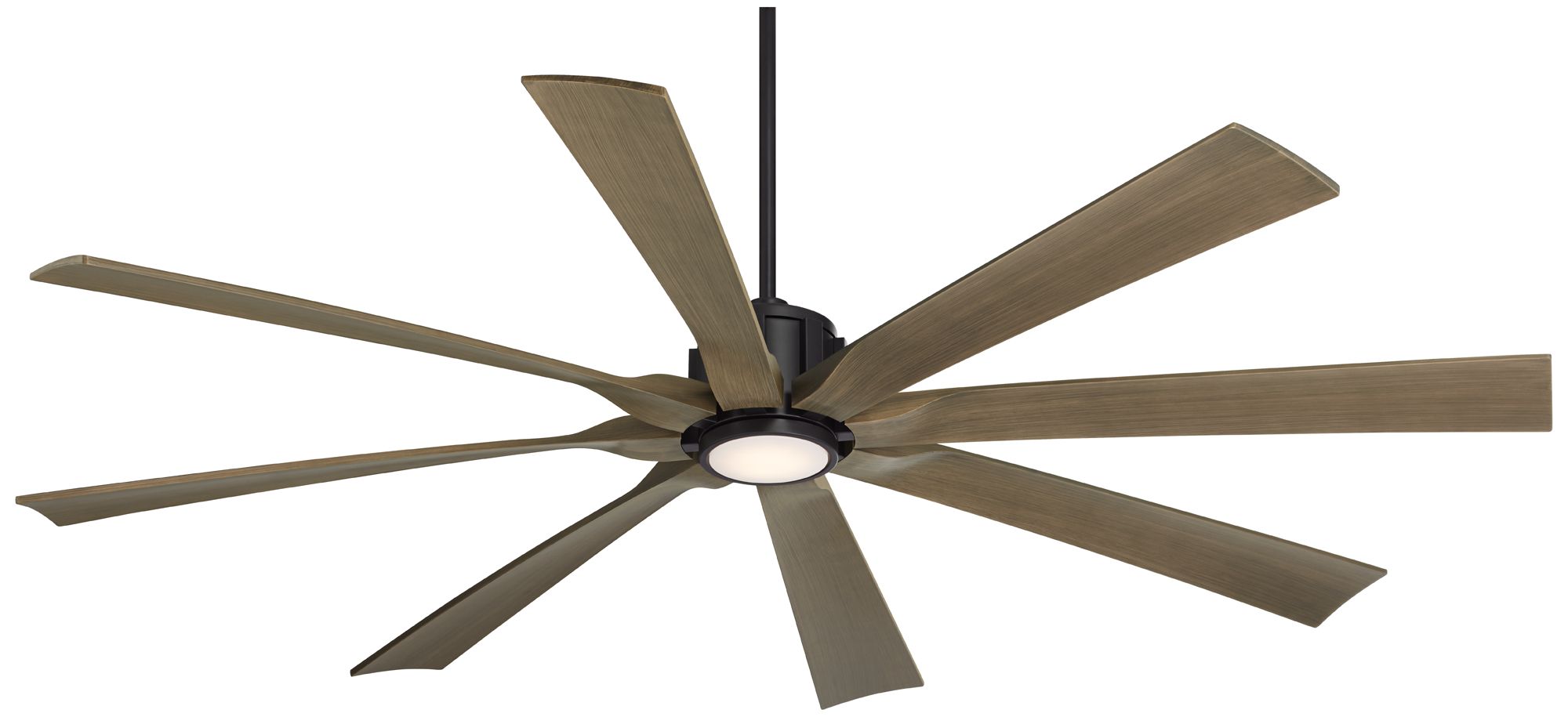 70" Possini Defender Matte Black Damp Rated LED Ceiling Fan