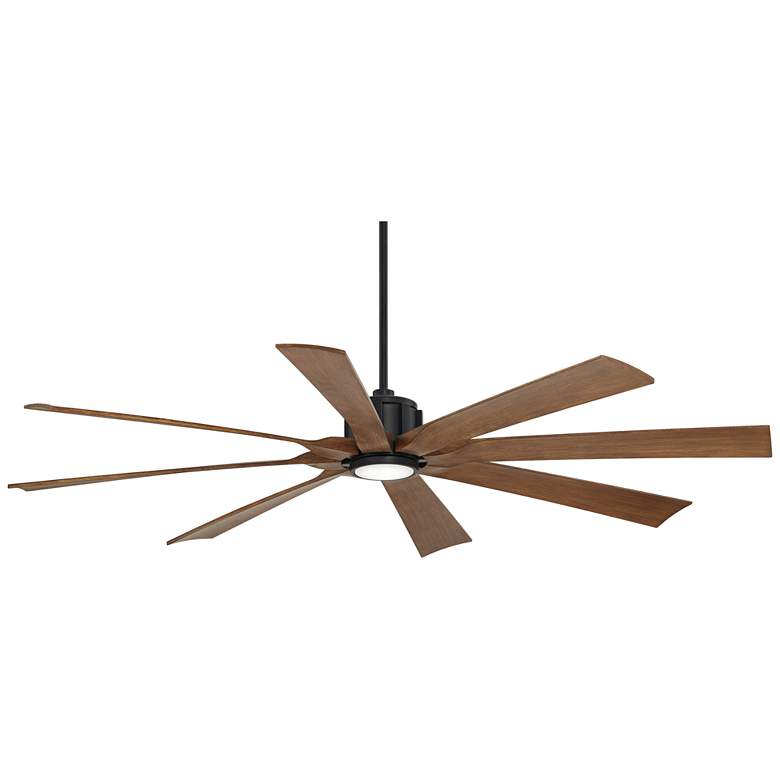 Image 2 70" Possini Defender Matte Black Koa Damp LED Ceiling Fan with Remote